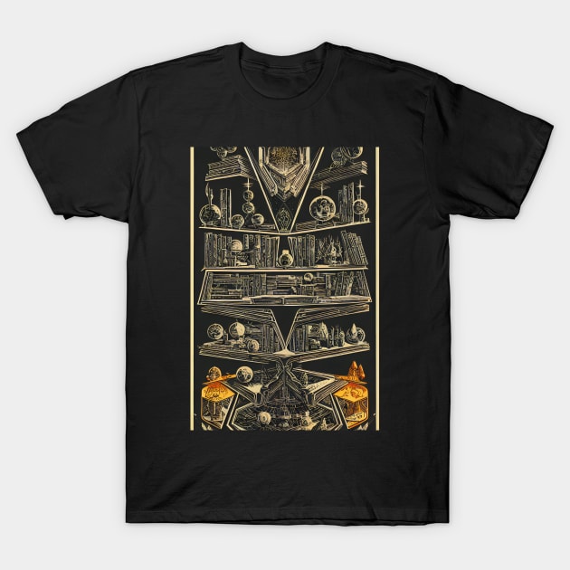 Cosmic Bookshelf T-Shirt by Trip Tank